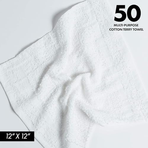 100% Cotton Terry Towels for Cleaning Auto Detailing and Painters
12x12 Inches White Terry Towels for High Absorbency Cl