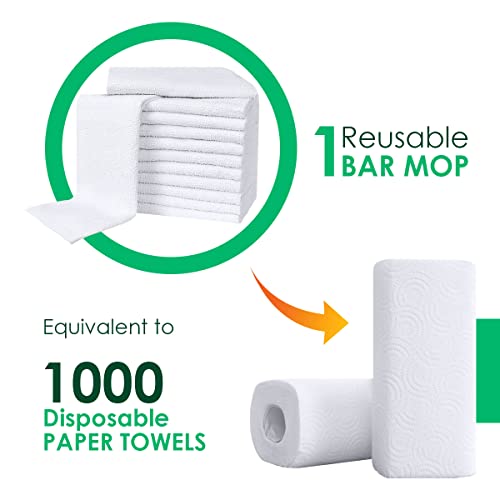 Avalon Towels Terry Bar Mop Towels (Value Pack of 60) - Absorbent and Durable Cleaning Rags for Multipurpose Use (White)