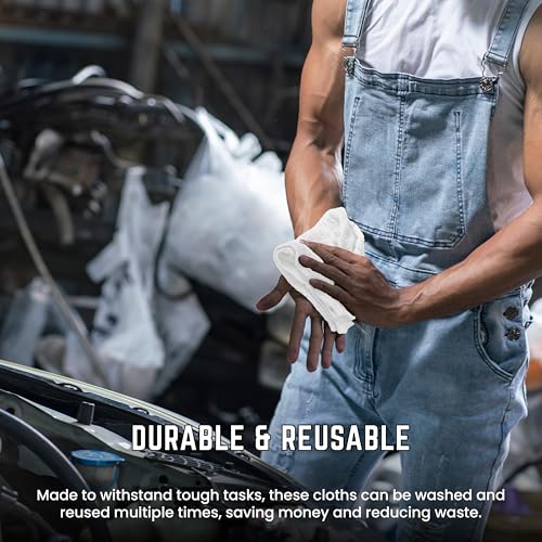 100% Cotton Terry Towels for Cleaning Auto Detailing and Painters
12x12 Inches White Terry Towels for High Absorbency Cl